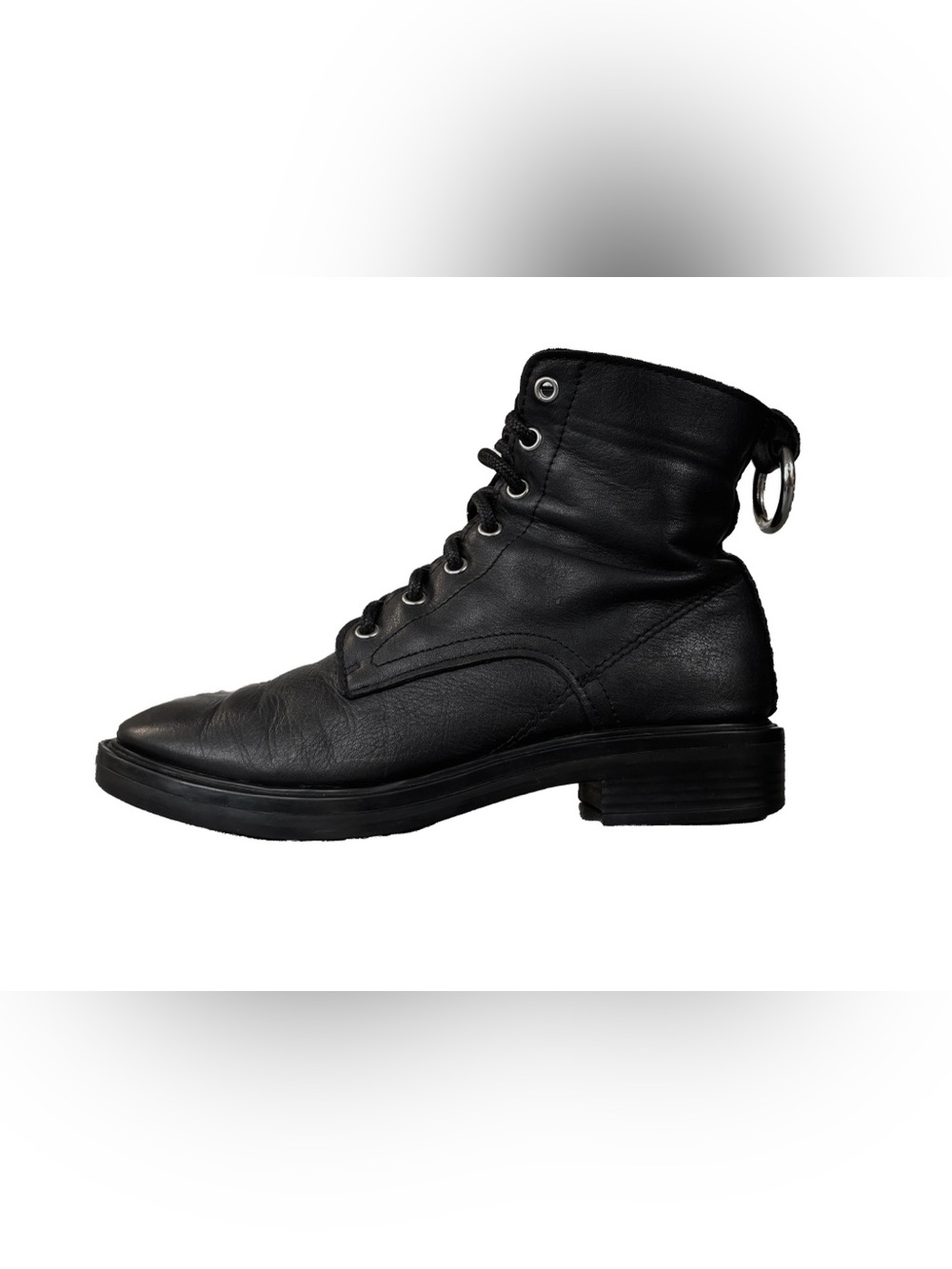 Discontinued Bardot Black Leather Combat Boots | Women’s Size 7